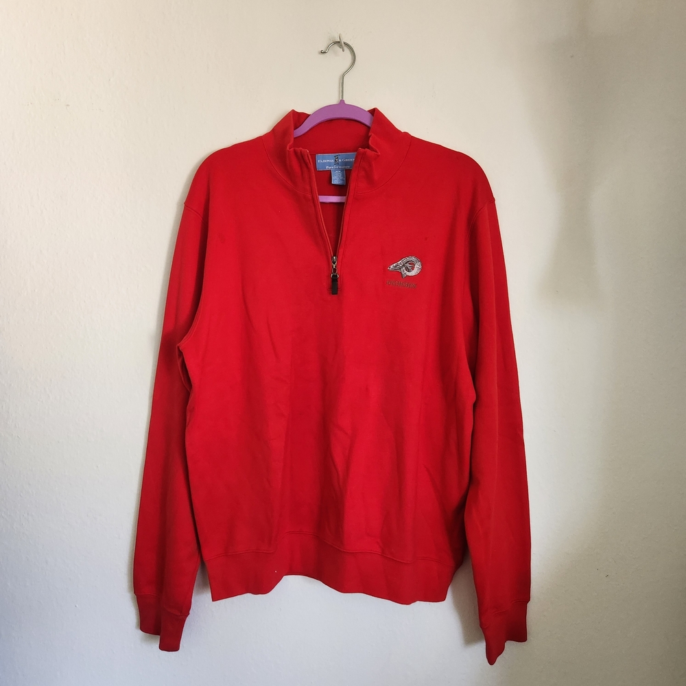 Fairway & Greene Bold Red Zip-Up Sweater
